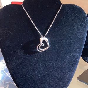 Nambe Heart Drop Pendant Necklace
